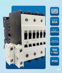 Contator Tripolar WEG CWM50 50A 220V 1NA+1NF – Alta Performance – CWM50-11-30V26