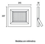 Refletor Led Slim 150w Branco Frio Ip65 Blumenau Preto 127/220v Preto Branco-frio