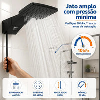 DUCHA ZAGONEL QUADRATTA ELETRÔNICA BLACK 220V 7700W PRETA