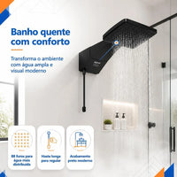 DUCHA ZAGONEL QUADRATTA ELETRÔNICA BLACK 220V 7700W PRETA