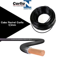 Cabo Flexível 2,5 mm Preto Corfio com 100 m