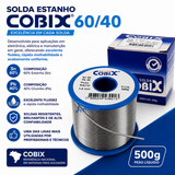 Solda Estanho 1mm 60x40 Cobix C/ Fluxo Ra (t2) - Rolo 500g C - Azul