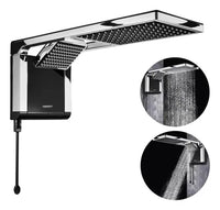 CHUVEIRO LORENZETTI ACQUA DUO ULTRA PRETO/CROMADO 220V 7800W | ELETRÔNICO, 2 TIPOS DE JATO E PRESS PLUS