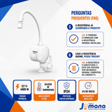 Torneira Elétrica Lorenzetti Loren Easy Bica Móvel Parede 127V 4800W Branco Gloss