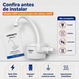 Torneira Elétrica Lorenzetti Loren Easy 4 Temperaturas Branco Acetinado – 127V 4.800W ou 220V 5.500W – Registro 1/4 de Volta