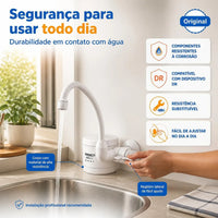 Torneira Elétrica Lorenzetti Loren Easy 4 Temperaturas Branco Acetinado – 127V 4.800W ou 220V 5.500W – Registro 1/4 de Volta