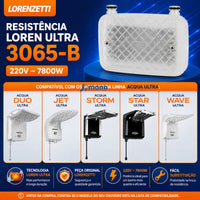 Resistência Loren Ultra para Linha Acqua Ultra 220V 7800W – Lorenzetti (Ref: 3065-B)