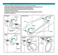 Kit Acessórios Banheiro Lorenzetti Attic Quadra 5 Peças Branco 2000 F24 Fixação Parede