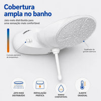 Ducha Eletrônica Lorenzetti Top Jet Turbo 220V 7500W Branca – Chuveiro com Pressurizador Integrado