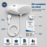 Ducha Eletrônica Lorenzetti Top Jet Turbo 220V 7500W Branca – Chuveiro com Pressurizador Integrado