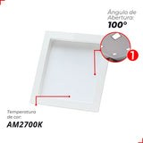 Painel LED Recuado Quadrado Comfort Deluxe 18W 2700K Bivolt Branco Fosco Avant – Cód. 908080375