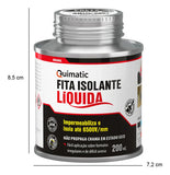 Fita Isolante Líquida Preta 200ml Quimatic Tapmatic – Isolamento Elétrico e Impermeabilização de Conexões