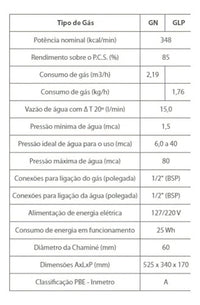 Aquecedor De Água A Gás Gn Lorenzetti Preto Lz1600de-bk Gn Preto