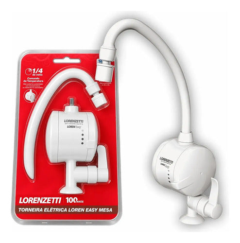 Torneira Elétrica Loren Easy de Mesa 4 Temperaturas 127V 4800W Branco Brilhante Lorenzetti