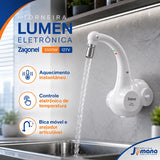 Torneira Eletrônica Zagonel Lumen Parede 127V 5500W Branca – Controle Eletrônico de Temperatura