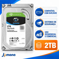 HD Seagate SkyHawk 2TB 3,5" SATA III para DVR e NVR – ST2000VX017