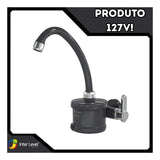 Torneira Elétrica Enerbras 4T Plus Parede 127V 4800W Preta Cromada Modelo 3501-EPCRN