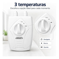Aquecedor Elétrico Lorenzetti Versátil Branco 220V 5500W para Torneiras, Misturadores e Monocomandos