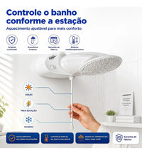 Chuveiro Elétrico Lorenzetti Top Jet Turbo Multitemperaturas Branco 220V 7500W com Pressurizador