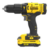 Kit Parafusadeira Furadeira Fatmax Impacto com 2 Baterias 2Ah Amarelo Stanley
