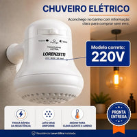 Chuveiro Elétrico Branco Maxi Ducha 4600W 220V Lorenzetti