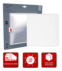 Painel LED 24W Quadrado Embutir 4000K Bivolt Branco Neutro Avant