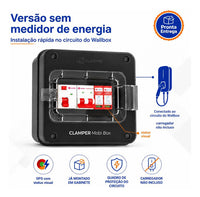 Quadro de Proteção CLAMPER Mobi Box 220V 8kW 40A Preto para Wallbox com DPS + IDR Tipo A + Disjuntor