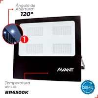 Kit 4 Refletores LED Slim 200W 6500K Branco Frio IP65 Bivolt Avant
