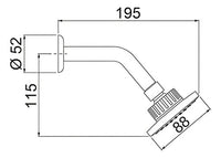 Ducha Fria Lorenzetti FLATT Quadra 7004 F16 Cromada de Parede para Aquecimento Solar, Gás ou Boiler