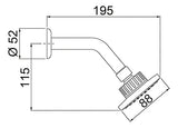 Ducha Fria Lorenzetti FLATT Quadra 7004 F16 Cromada de Parede para Aquecimento Solar, Gás ou Boiler