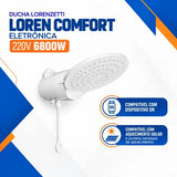 Chuveiro Lorenzetti Loren Comfort Eletrônico 220V 6800W Branco
