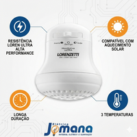 Chuveiro Maxi Ducha 3 Temperaturas Ultra 220/5500w Lorenzetti