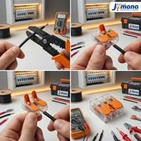 Conector Emenda 2 Vias 4mm Kit 10 unid Laranja-claro Wago