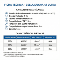 Chuveiro Lorenzetti Bella Ducha 4T 6800W 220V