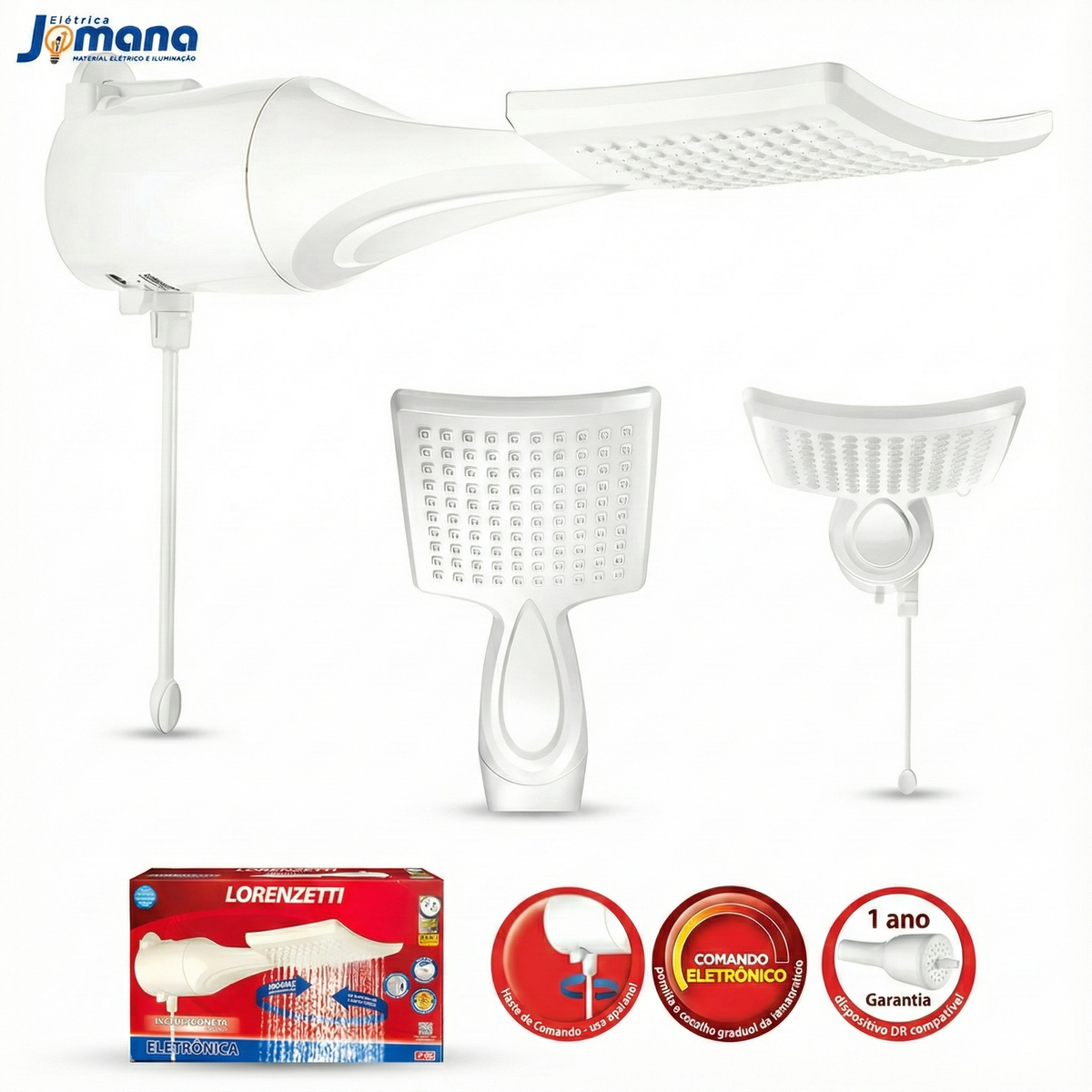 Chuveiro Lorenzetti Loren Shower Ultra Eletrônico 220V 7500W Branco – Controle Eletrônico de Temperatura