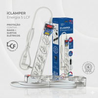 Filtro de Linha Clamper 6 Tomadas com DPS Bivolt Transparente