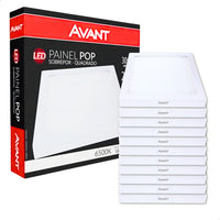 Kit 10 Plafon LED 24W 30x30 6500K Bivolt Branco Frio Avant