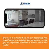 Gravador NVR WEG 4 Canais PoE 4K 8MP 127/220V NV-M04K-131