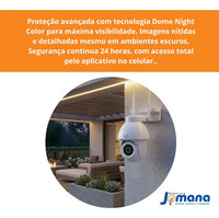 Câmera Externa Wi-Fi WEG Home Dome 3MP Night Color Branca – IP65 | Áudio Bidirecional | Visão Noturna Colorida