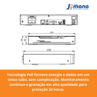 Gravador NVR WEG 4 Canais PoE 4K 8MP 127/220V NV-M04K-131