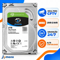 HD Seagate SkyHawk 2TB 3,5" SATA III para DVR e NVR – ST2000VX017
