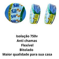 Cabo Flexível 4mm2 Azul 750V Antichamas 100m SIL