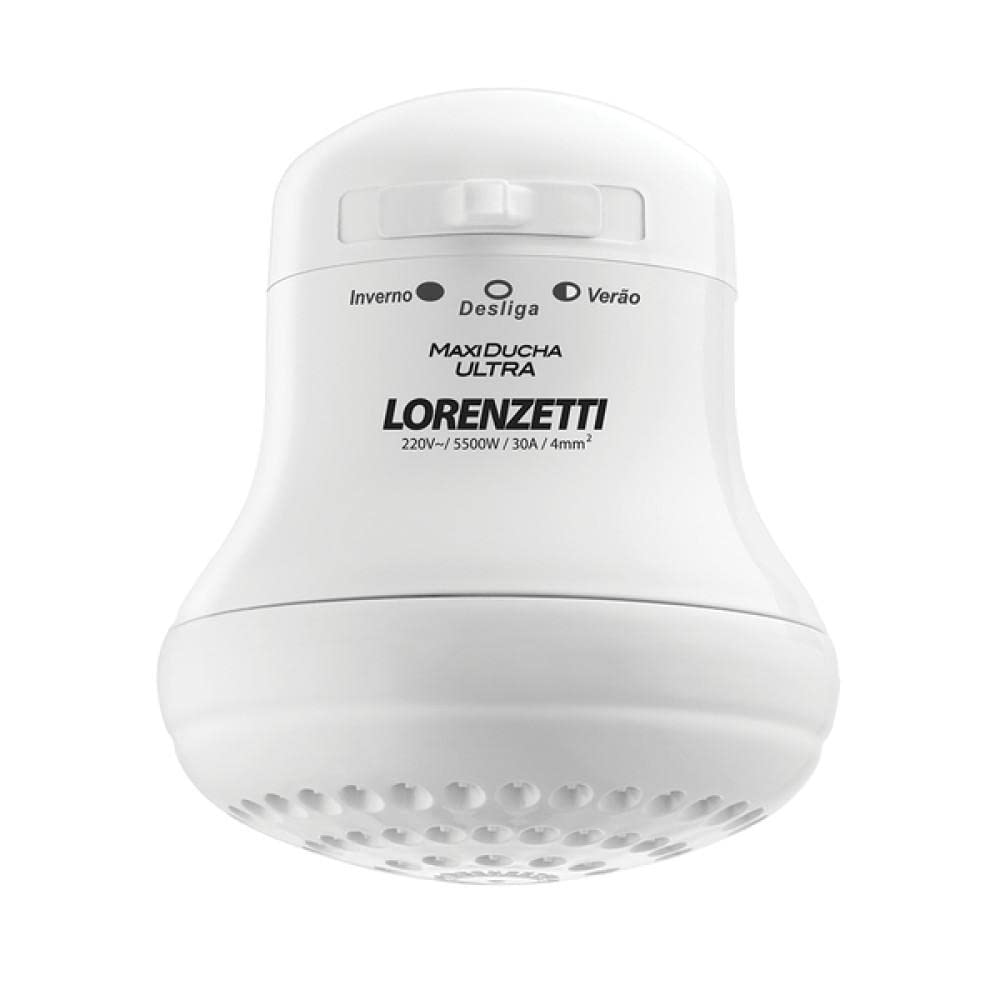 Chuveiro Elétrico Branco Maxi Ducha 4600W 220V Lorenzetti