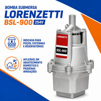 Bomba Submersa Lorenzetti BSL-900 254V 430W 2300 L/h Cinza