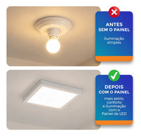 Plafon Painel LED Avant POP Quadrado Sobrepor 24W 6500K Bivolt Branco