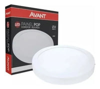 Painel LED Sobrepor Redondo Avant 12W 4000K Bivolt 127/220V Branco – Alumínio – Luz Neutra