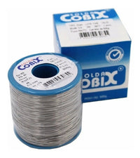 Solda Estanho 1mm 60x40 Cobix C/ Fluxo Ra (t2) - Rolo 500g C - Azul