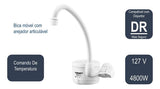 Torneira Elétrica Lorenzetti Loren Easy Móvel Parede 127V 4800W Branca