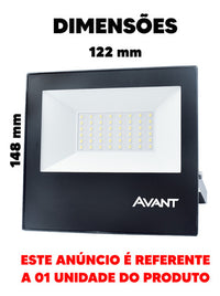 Refletor Led Slim Preto 50W 6500K IP65 Temperatura de cor Branco Frio À Prova D'água AVANT