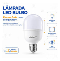 Lâmpada LED Bulbo HP Avant 50W 6500K E27 Bivolt Branco Frio